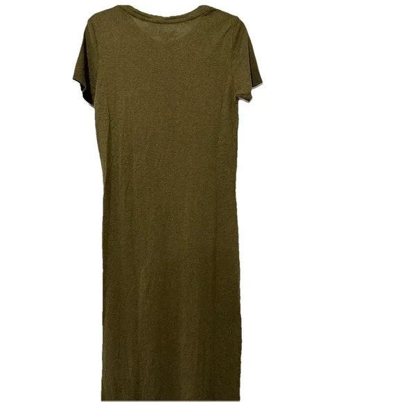 Outerknown Womens M Hemp Tee Shirt MIDI Dress Bailey Green Grass Neptune Comfort - Picture 3 of 8